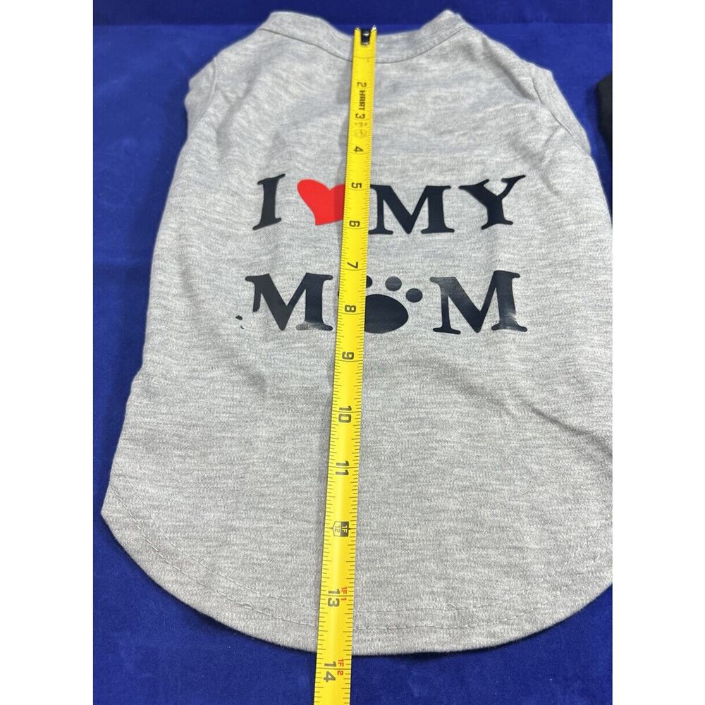KOOLTAIL Size Small Gray I Love Mom Black B**ches Love Me 2 Pack Dog Shirts Used - Picture 3 of 11